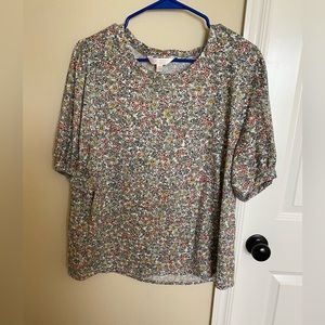 Women's LC Lauren Conrad Flowy Sleeve Tee, size XL, floral